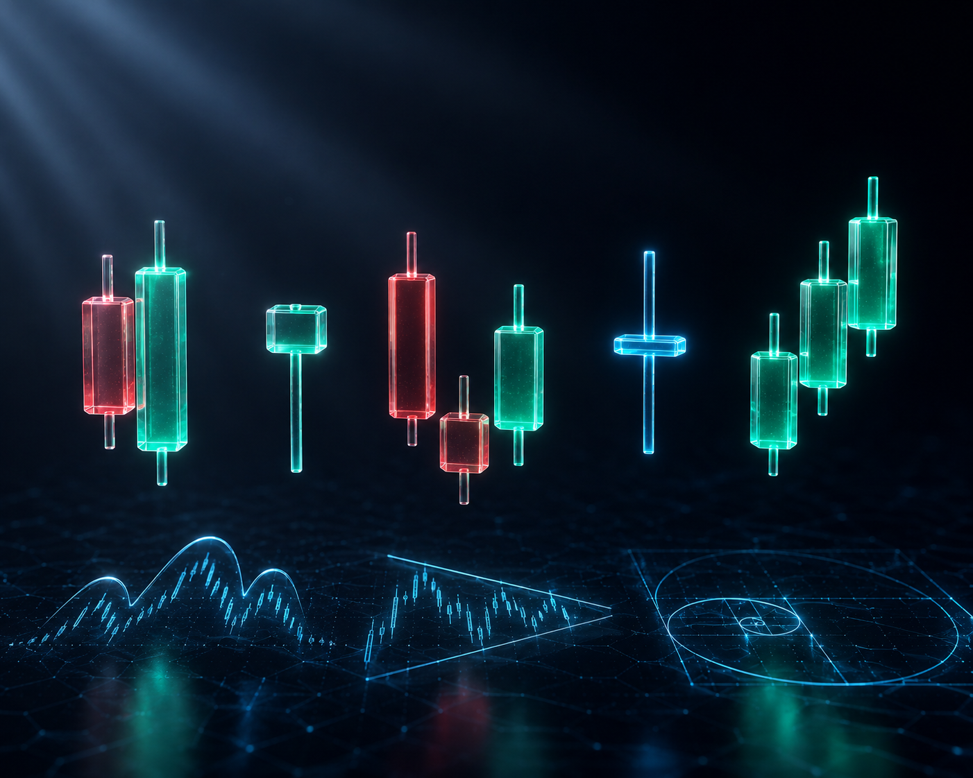 Floating glass candlestick patterns